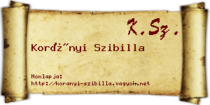 Korányi Szibilla névjegykártya